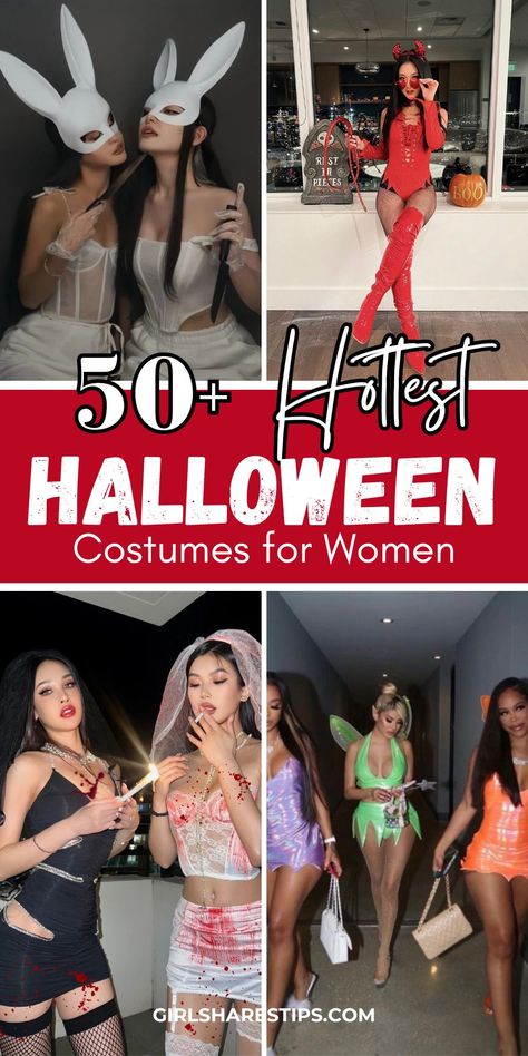 50  Best Halloween Costumes for Women [2024] to Rock the Night! Red And Black Halloween Costumes, Costumes Beginning With R, Halloween Costumes For Baddies, Brunette Costume Ideas, Hot Duo Halloween Costumes, Night Halloween Costume, Best Halloween Costumes For Women, Hot Halloween Costumes Women, Partner Costumes