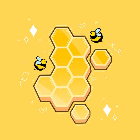 Now on my Redbubble! . . . . . . #bees #bee #honey #nature #savethebees #beekeeping #beesofinstagram #beekeeper #honeybees #flowers #honeybee #stickers #beehive #pollinators #insects #bienen #apiary #honeycomb #beekeepers #pollen #kawaii #yellow #insect #beekeeperslife #biene #beeswax #flower #cute #art #cuteart #artist #draw #drawing #digitalart #heart #cuteart #love #redbubble Cute Honey Bee Drawing, Honey Comb Drawing, Honey Bee Drawing, Kawaii Bee, Bee Things, Bee Ideas, Kawaii Pics, Honey Art, Nice Tattoos