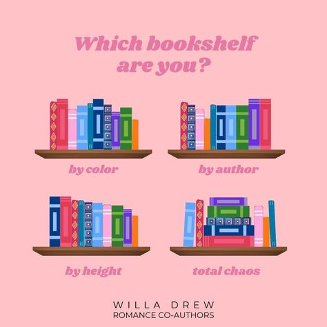 How do you organize your bookshelves? 📗 by color 📘 by author 📙 by height 📕total chaos Tell us if you sort by another way! #bookshelf #book #books #bookcommunity #booklover #bookaddict #read #readingcommunity #reader #mondayreads #bookshelves #bookish #bookstagram Best Way To Organize Books Bookshelves, How To Organize My Bookshelf, How To Organize Your Bookshelf, Slow Burn Romance, Bookshelf Organization, Book Community, Romance Authors, Slow Burn, Book Addict