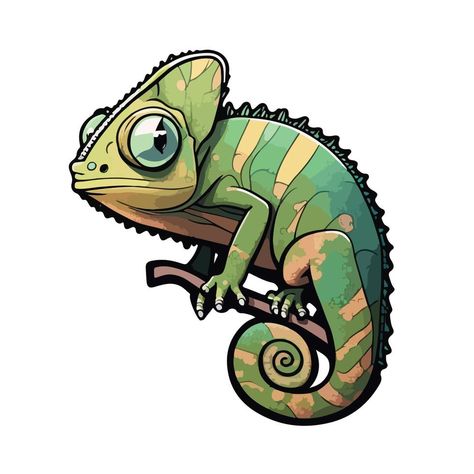 Cartoon Chameleon Drawing, Chameleon Concept Art, Camilion Drawings, Chameleon Drawing Cute, Chameleon Drawing Easy, Chameleon Character Design, Robot Chameleon, Chameleon Character, Chameleon Cartoon