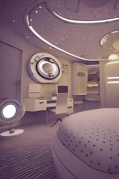 Space age bedroom Drawn by Artificial Intelligence (Wonder) Space Age Bedroom, Spaceship Bedroom, Sci Fi Bedroom, Mod Bedroom, Futuristic Room, Futuristic Bedroom, Bedroom Drawing, Space Bedroom, Space Girl