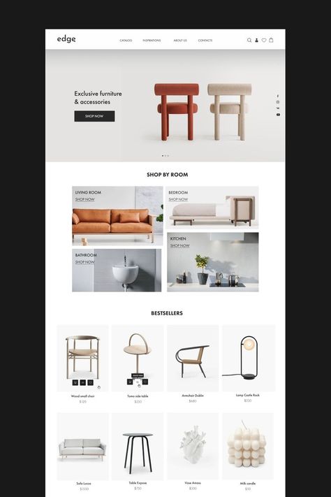 Furniture store E-commerce Website Furniture App Design, Furniture Store Website, Website Branding Design, Website Ui Ux Design, Online Store Website, Interior Design Template, Ecommerce Web Design, Logo Design Video, Furniture Packages