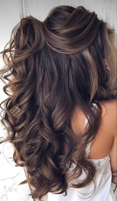 Partial Updo, Guest Hair, Half Up Half Down Hairstyles, Long Hair Wedding Styles, Wedding Hair Inspiration, Bridal Hair And Makeup, Box Braids Hairstyles, Wedding Hair And Makeup, Bride To Be