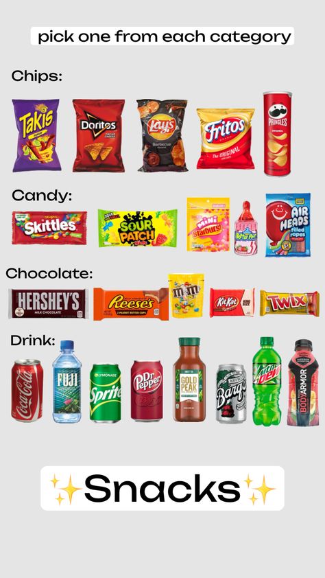 Comment what you picked #snacks #comment #pick Snacks To Keep In Your Room, Popular Snacks To Buy, Snacks For Sleepovers, Period Snacks, Biology Science Fair Projects, Period Food, Homemade School Lunches, Snack List, Snacks To Buy