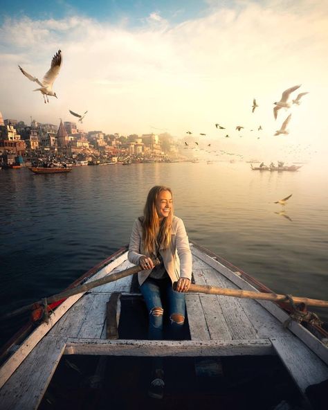 Varanasi Photography, Varanasi Ghat, India Tourism, Insta Image, Ganges River, India Poster, Travel Pose, Amazing India, Hindu Rituals