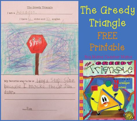 Boy Mama Teacher Mama: The Greedy Triangle FREE Printable {After School Linky} The Greedy Triangle Activities, Triangle Activities, The Greedy Triangle, Marilyn Burns, Triangles Activities, Math Shapes, Math Literature, Shape Activities, September Activities