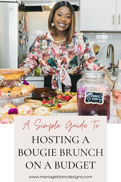 | Brunch | Brunch ideas | brunch setup ideas | brunch in a budget | event planner | Bougie Brunch | tips for hosting brunch | brunch party | event planning tips Host Brunch Party, Brunch Party Set Up Ideas, Brunch Parties Ideas, Easy Brunch For Large Group, Birthday Brunch Ideas For Women At Home, Simple Brunch Decorations, Brunch Shopping List, Teenage Brunch Party, Birthday Brunch For Him