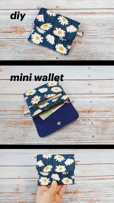 Coin Wallet Pattern, Coin Wallet Diy, Mini Coin Purse Pattern, Handmade Coin Purse, Mini Wallet Pattern, Wallet Diy Pattern, Diy Mini Purse, How To Sew A Coin Purse, Free Wallet Pattern