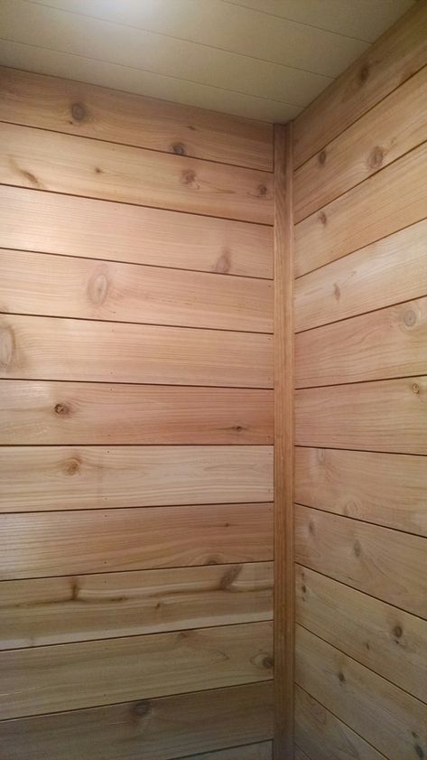 Cedar shiplap walls Raw Wood Shiplap Walls, Interior Cedar Walls, Cabin Shiplap Walls, Pine Siding Interior Walls, Cedar Accent Wall Living Room, Cedar Walls Interior Living Room, Cedar Shiplap Wall, Cedar Walls Interior, Oak Shiplap Wall