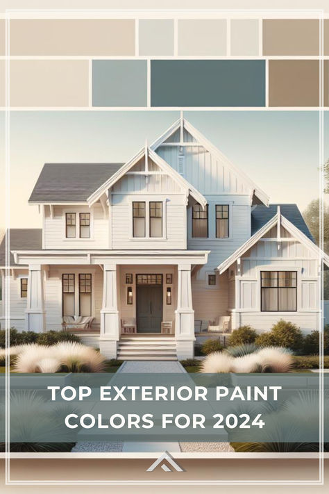 Earthy tones will dominate as top choices for exterior paint colors in 2024. Stay in touch with what's in with our top home paint colors as we head into the new year. Almond Color House Exterior, 2024 Exterior Home Colors, Two Tone Exterior Paint Colors For House, Best Exterior House Colors For 2023, Ranch Home Paint Colors Exterior, Exterior House Colors For Craftsman Home, Exterior House Colors Two Tone, Sw Tradewind Exterior, Color Palette For Exterior Of Home