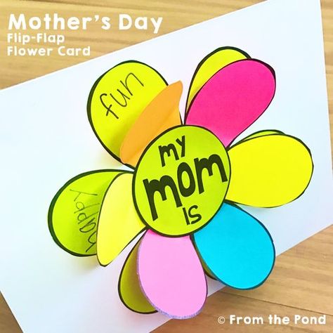 Mothers Day Ideas — From the Pond Spring Crafts Preschool, Mothers Day Baskets, Easy Mother's Day Crafts, Card For Mom, Mother's Day Crafts, Mothers Day Crafts For Kids, Diy Mothers Day Gifts, Flower Card, Mother's Day Diy