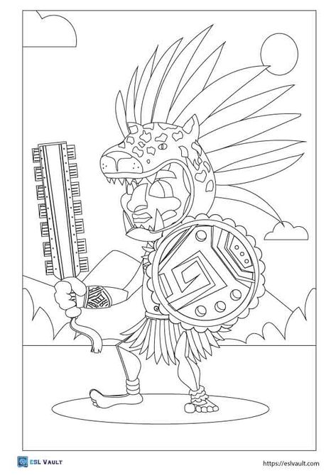 Aztec coloring pages Aztec Coloring Pages, Chicano Culture, Bratz Coloring, Candy Coloring Pages, Global Studies, Art Coloring Pages, Ancient Aztecs, Aztec Warrior, Coloring Calendar