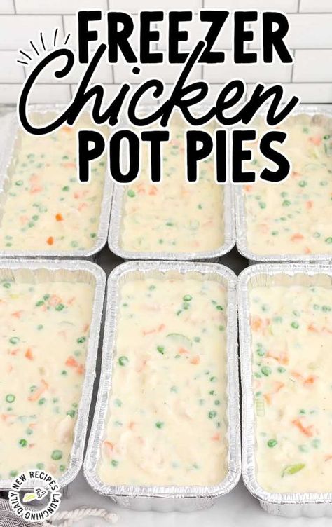 Freezer Casseroles, Chicken Pot Pie Filling, Chicken Pot Pies, Chicken Freezer Meals, Chicken Pot Pie Casserole, Freezer Dinners, Pot Pie Filling, Freezer Friendly Meals, Freezable Meals