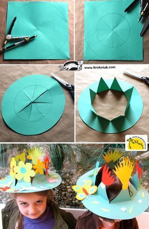 DIY Spring Crown Spring Crown, Diy – Velikonoce, Pola Topi, Crown Crafts, Diy Bricolage, Aktivitas Montessori, Paper Hat, Diy Spring, Childrens Crafts