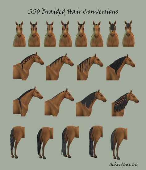 Sims 4 Horse Tack Cc, Sims 4 Horse Ranch Cc, Sims 4 Horse Cc, Sims 4 Pets Mod, The Sims 3 Pets, Sims Pets, Horse Braiding, Ts4 Mods, Sims 4 Patreon