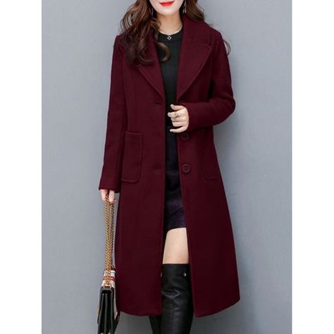 women maroon winter Overcoat Long Trench Coat women new Jacket Coats Men Business Long coat Solid Windbreak Coat winter Outwear winter coat Lapel Collar Coat, Womens Fall Coats, Trench Coats Women Long, Fall Winter Coat, Winter Overcoat, Sewing Blouses, Warm Winter Jackets, Maxi Coat, Women's Coat