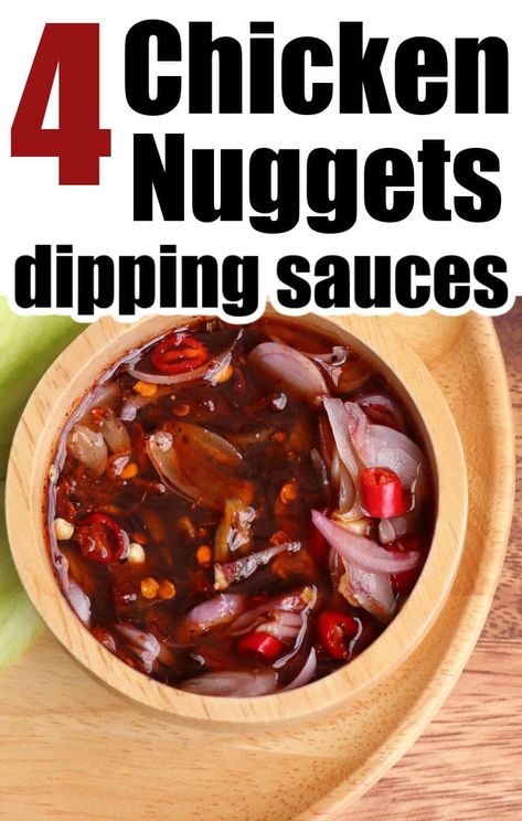 Best 4 spicy chicken nugget dipping sauce recipes that are sweet, spicy or in between. Great selection to enjoy with frozen or homemade nuggets. Nugget Dipping Sauce, Nugget Sauce, Chicken Nugget Dipping Sauce, Chicken Nuggets Sauce, Homemade Nuggets, Dipping Sauce Recipes, Asian Dipping Sauce, Recipes For Chicken, Dipping Sauces For Chicken