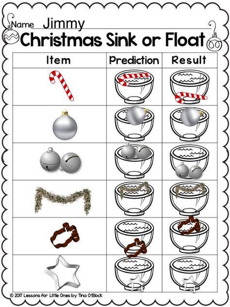 Christmas sink or float Pic Collage Christmas Science Activities, Collage Lesson, Christmas Stem Activities, Christmas Science Experiments, December Lessons, O Block, Christmas Learning, Preschool Christmas Activities, Christmas Preschool