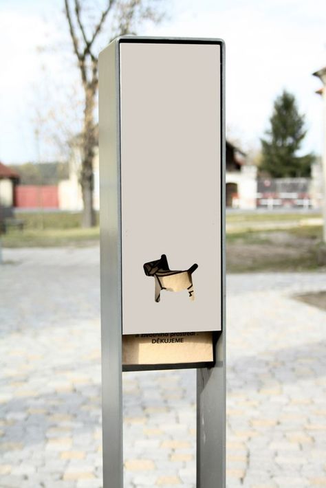 Don’t forget to your doggy friends! 🐶❤️ The waste bag holder RAILA DOG is slim with clear purpose. 💩 | architecture, design, public spaces, litter bin, waste management, dog, gardening, travel, landscape and urbanism architecture Dog Park Signage, Architecture For Animals, Dog Architecture, Dog Park Design, Dog Waste Station, Dog Station, Urbanism Architecture, Pet Cafe, Landscape And Urbanism Architecture