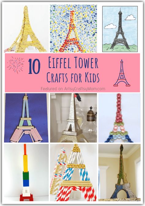 Celebrate one of the most iconic monuments in the world with these 10 Enchanting Eiffel Tower Crafts for Kids! Make crafts with straws, paper, bricks & more! France Activities For Preschool, All Around The World Crafts For Kids, French Crafts For Kids, France Crafts For Kids, Crafts With Straws, Paper Bricks, Eiffel Tower Craft, Around The World Crafts For Kids, France Craft