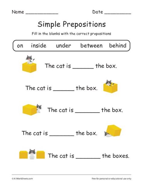 Preposition Worksheets Kindergarten, Prepositions Worksheets, Phonics Worksheets Grade 1, Preposition Worksheets, Worksheets For Class 1, Reading Comprehension Kindergarten, English Worksheets For Kindergarten, Grammar For Kids, First Grade Worksheets