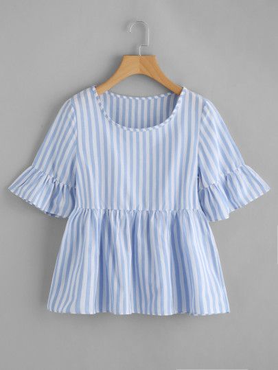 Smock Blouse, Fashion Tops Blouse, Trendy Fashion Tops, Girls Fashion Clothes, Outfit Style, Long Blouse, Fesyen Wanita, Outfit Idea