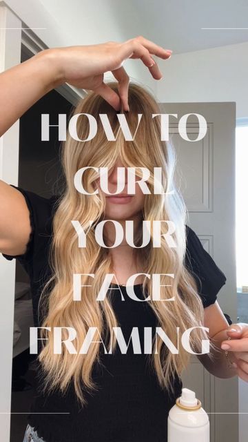 Blowout With Curtain Bangs Long Hair, Styling Long Layers And Curtain Bangs, How To Style Curtain Bangs When You Curl Your Hair, Face Framing Curtain Bangs In Ponytail, Curtain Bangs Rocker Hair, Extensions With Curtain Bangs, Fine Hair With Long Bangs, Curling The Front Of Your Hair, How To Style Lob With Curtain Bangs