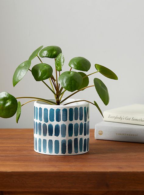 Turquoise accent planter4.75 in | Simons Maison | Decorative Pots & Planters | Decor | Simons Garden Accessories Decor, Ceramic Cafe, Pots For Plants, Diy Pottery Painting, Pottery Pots, Painted Pots Diy, Painted Plant Pots, Planter Ceramic, Pottery Pot