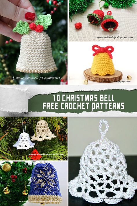 Dive into the festive spirit with these 10 free Christmas bell crochet patterns! #CrochetLovers #FestiveCrafts Crochet Christmas Bells, Whimsical Crochet, Ornament Crochet, Christmas Crochet Patterns Free, Crocheted Christmas, Crochet Xmas, Crochet Sweaters, Crochet Ornaments, Christmas Bell