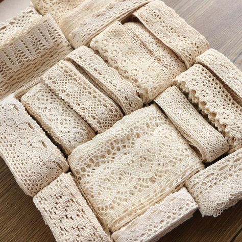 30 yard Diy Handmade Patchwork Cotton Material Cotton Lace Ribbon Beige Color Cotton Lace TRIM crochet lace - AliExpress Mobile Chudidhar Neck Designs, Lace Ideas, Lace Fabric Diy, Chic Crochet, Lace Diy, Lace Crafts, Special A, Garment Accessories, Fabric Diy