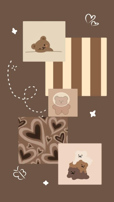 Bear Wallpaper Brown Aesthetic, Kawaii Brown Bear Wallpaper, Cute Teddy Bear Wallpaper Aesthetic, Cute Brown Teddy Bear Wallpaper, Luvsoft Brown Wallpaper, Brown Wallpaper Cute Bear, Ncndr Wallpaper Brown, Brown Aesthetic Bear Wallpaper, Brown Teddy Bear Aesthetic Wallpaper