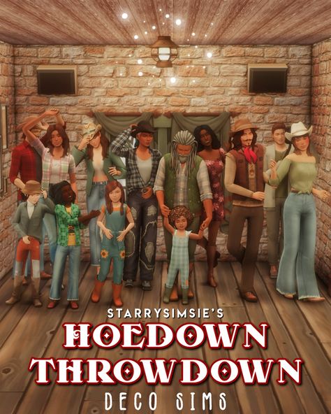 Hoedown Throwdown, Sims Collection, Deco Sims, Ranch Outfits, Country Dancing, Sims 4 Family, Sims 4 Gameplay, Country Dance, Sims 4 Mm