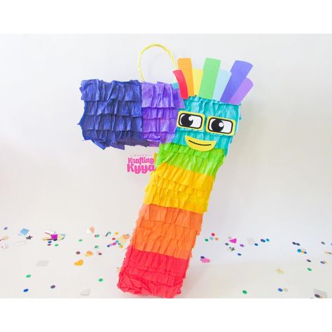 Numberblocks Pinata, Numberblocks Party Favors, Numberblocks Birthday Party Ideas, Number Blocks Birthday Party, Numberblocks Birthday Party, Pinata Number, Block Party Games, Piñata Party, Block Birthday Party