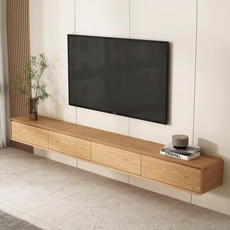 Hanging Tv Console Ideas, Sliding Mirror Cabinet, Stairs Tv Unit, Tv Console With Storage, Wall Mounted Console, Simple Tv Stand, Floating Tv Console, Tv Stand Wall, Floating Tv Cabinet