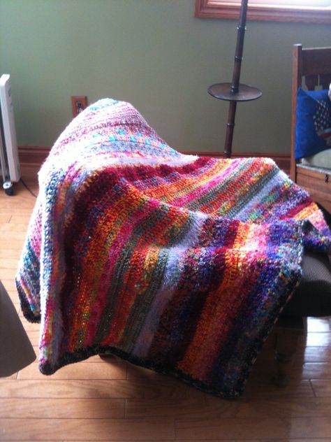 Fun Throw Blanket, Funky Blankets, Yarn Blanket, Leftover Yarn, Sketchbook Inspo, Future Apartment, Warm Blankets, Future House, Crochet Blanket