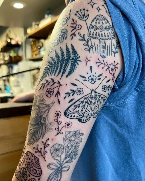 Botanical Half Sleeve, Tattoos Patchwork, Chris Kirkpatrick, Tattoo Sleeve Filler, Tattoo Filler, Tattoos Mandala, Tattoos Geometric, Парные Тату, Tattoos Skull