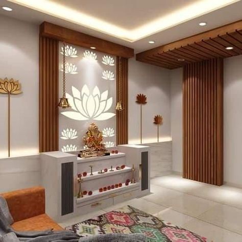 Pooja Room Ideas Indian, Pooja Unit, Home Decor Indian, Mandir Design, Temple Design For Home, Pooja Mandir, Hall Interior Design, Pooja Room Door Design, Pooja Room Design