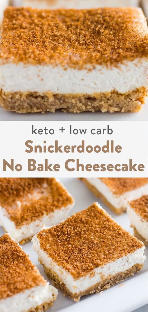 Keto Cheesecake No Bake, Snickerdoodle Cheesecake, Cheesecake No Bake, Low Carb Low Fat Recipes, Low Carb Muffins, Medicine Tips, Snickerdoodle Cookies, Best Low Carb Recipes, Low Carb Low Sugar