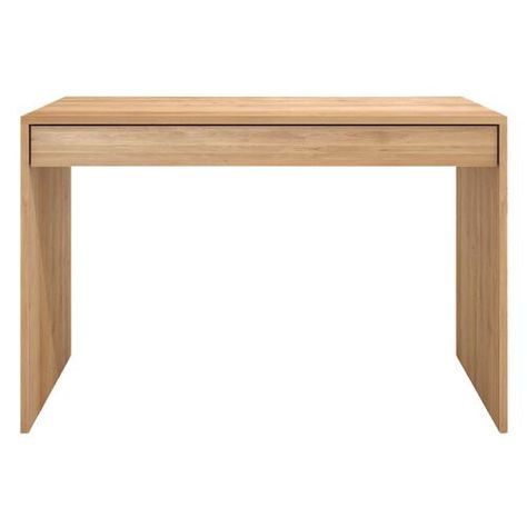 Crafted of oak, a hardwood known for its prominent grain and resistance to scratching and dust, this clean-lined desk is equipped with one soft-closing drawer that's perfect for storing everything from stationery to desk accessories. U Shaped Table, Collage Elements, Table With Drawers, Oak Desk, Timeless Furniture, Wooden Desk, Carpet Stairs, The Wave, Custom Upholstery