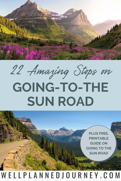 Explore the best stops along Going-to-the-Sun Road in Glacier National Park, including hikes and scenic stops like The Loop and St. Mary Lake! Plus download the FREE, printable Going-to-the-Sun Road guide and map! Going-To-The-Sun-Road Montana | Montana Travel | Visit Montana | Montana Road Trips #montana #glaciernationalpark #goingtothesun #glaciermontana #montanaroadtrip #roadtrip #rockymountains #USA #summer #adventure Going To The Sun Road Glacier, Montana Honeymoon, Glacier National Park Itinerary, Glacier National Park Vacation, Montana Map, Glacier National Park Trip, Glacier Montana, Montana Trip, Visit Montana