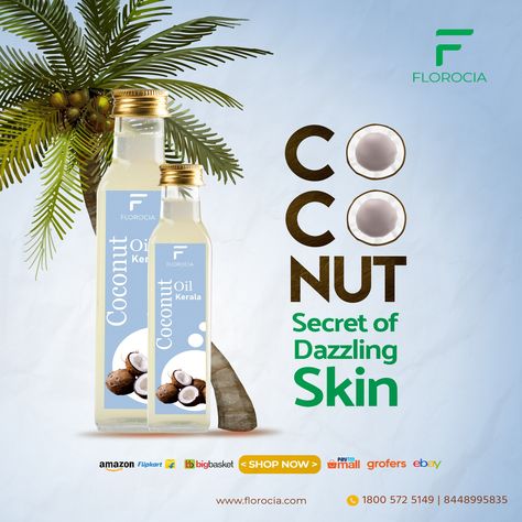 Coconut Oil Skin Benefits, Virgin Coconut Oil Benefits, Coconut Oil Brands, Pizza Flyer, A2 Milk, Glow Products, Cold Pressed Coconut Oil, Coconut Candy, Beauty Advertising