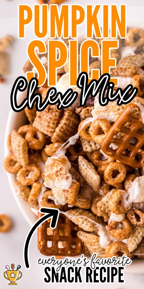 Pumpkin Spice Chex Mix Recipe, Halloween Chex Mix Recipes, Pumpkin Spice Snack Mix, Chocolate Chex Mix Recipes, Cinnamon Chex Mix, Chocolate Peppermint Bark Recipe, Pumpkin Spice Snack, White Chocolate Chex Mix, Chocolate Chex Mix