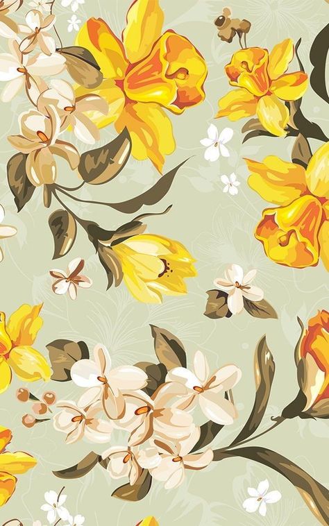 Daffodil Tattoo, Vintage Floral Wallpapers, Deco Floral, Jolie Photo, Wallpapers Vintage, Design Floral, Flower Wallpaper, Floral Wallpaper, Daffodils