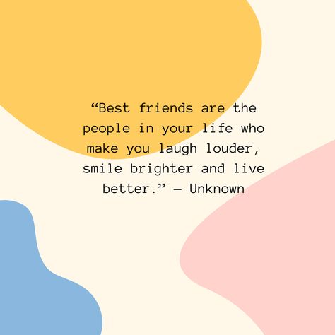 “Best friends are the people in your life who make you laugh louder, smile brighter and live better.” — Unknown Friends Growing Apart, Separation Quotes, Growing Apart, Friend Memes, Bff Goals, Lovely Quote, Best Friend Quotes, True Friends, Friendship Quotes