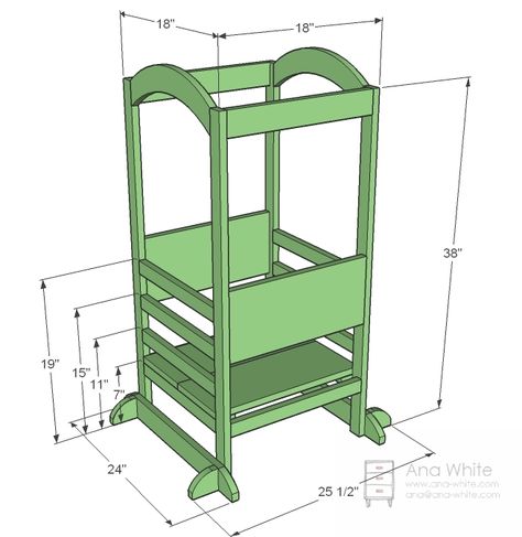 dimensions diagram for little helper tower Diy Learning Tower, Learning Tower Diy, Helper Tower, Toddler Step Stool, Learning Tower, Woodworking For Kids, Kitchen Helper, Toy Rooms, Kids Kitchen