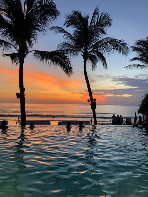 Potato Head Bach club Bali, Pool, Beach view, Sunset Bali Sunset Aesthetic, Bali Mood Board, Bali Astethic, Bali Beach Aesthetic, Beach Astethic, Bali Pics, Beach Pfp, Potato Head Bali, Bali Pool