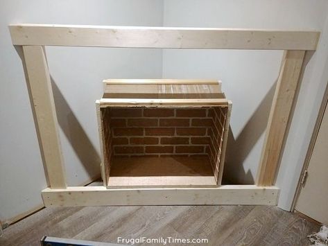 Build A Faux Fireplace, Corner Mantle, German Schmear Brick, Faux Foyer, Reclaimed Wood Mantle, Artificial Fireplace, German Schmear, Corner Electric Fireplace, Faux Fireplace Mantels