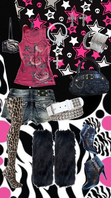 Plus Size Mc Bling, Mcbling Aestethic Outfits, Mcbling Outfits For School, Mcbling Fashion 2000s, Mcbling Fashion Outfits, Scene Y2k Outfits, Mcbling Y2k Outfits, Mcbling Men, Mcbling School Outfits