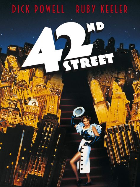 42nd Street Musical, Top Hat 1935, Ruby Keeler, Busby Berkeley, Bebe Daniels, Ginger Rogers, 42nd Street, Classic Movie Posters, Musical Comedy