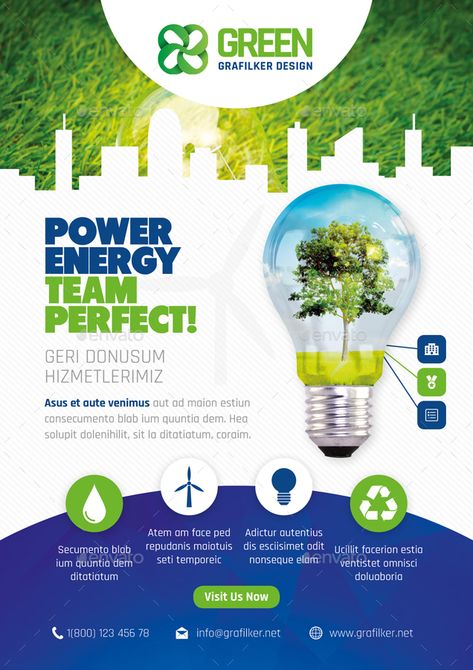 Green Energy Flyer Bundle Templates Preview - GraphicRiver Energy Design Inspiration, Solar Energy Flyer Design, Solar Flyer Design, Green Energy Poster, Pc Photo, Poster Green, Tanaman Indoor, Solar Energy Diy, Flyers Design